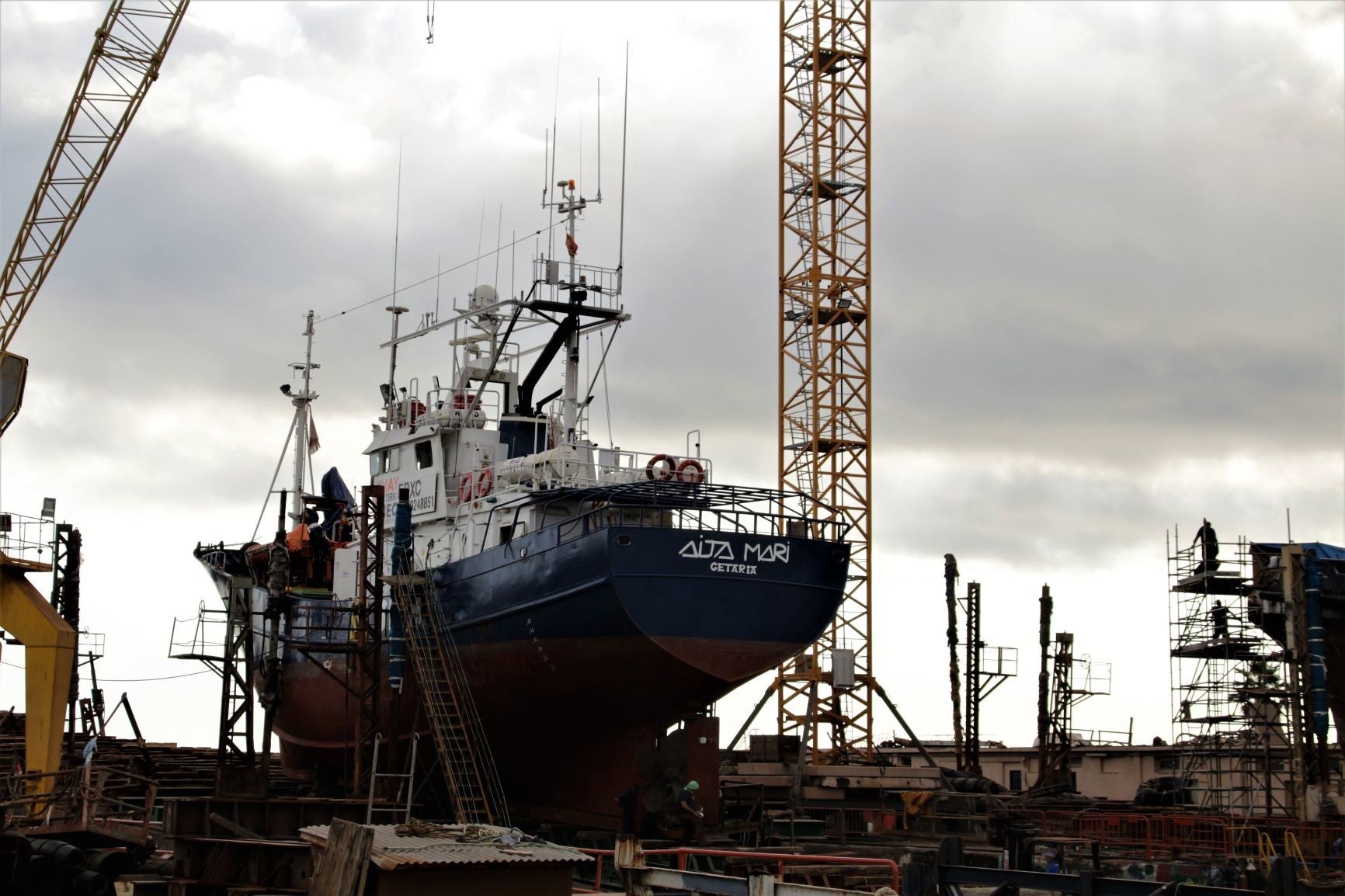 Reparació de l'Aita Mari al port de Borriana en una imatge d'arxiu