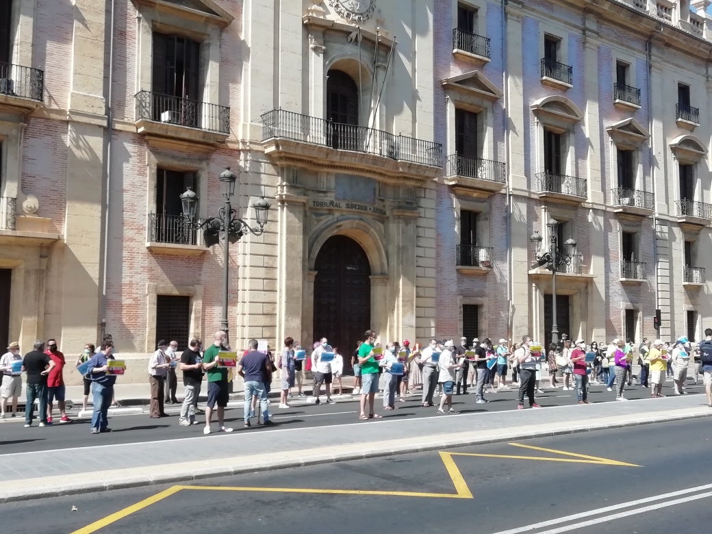 Un centenar de persones es concentra davant del TSJ a València 'contra l'últim atac a la unitat de la llengua'