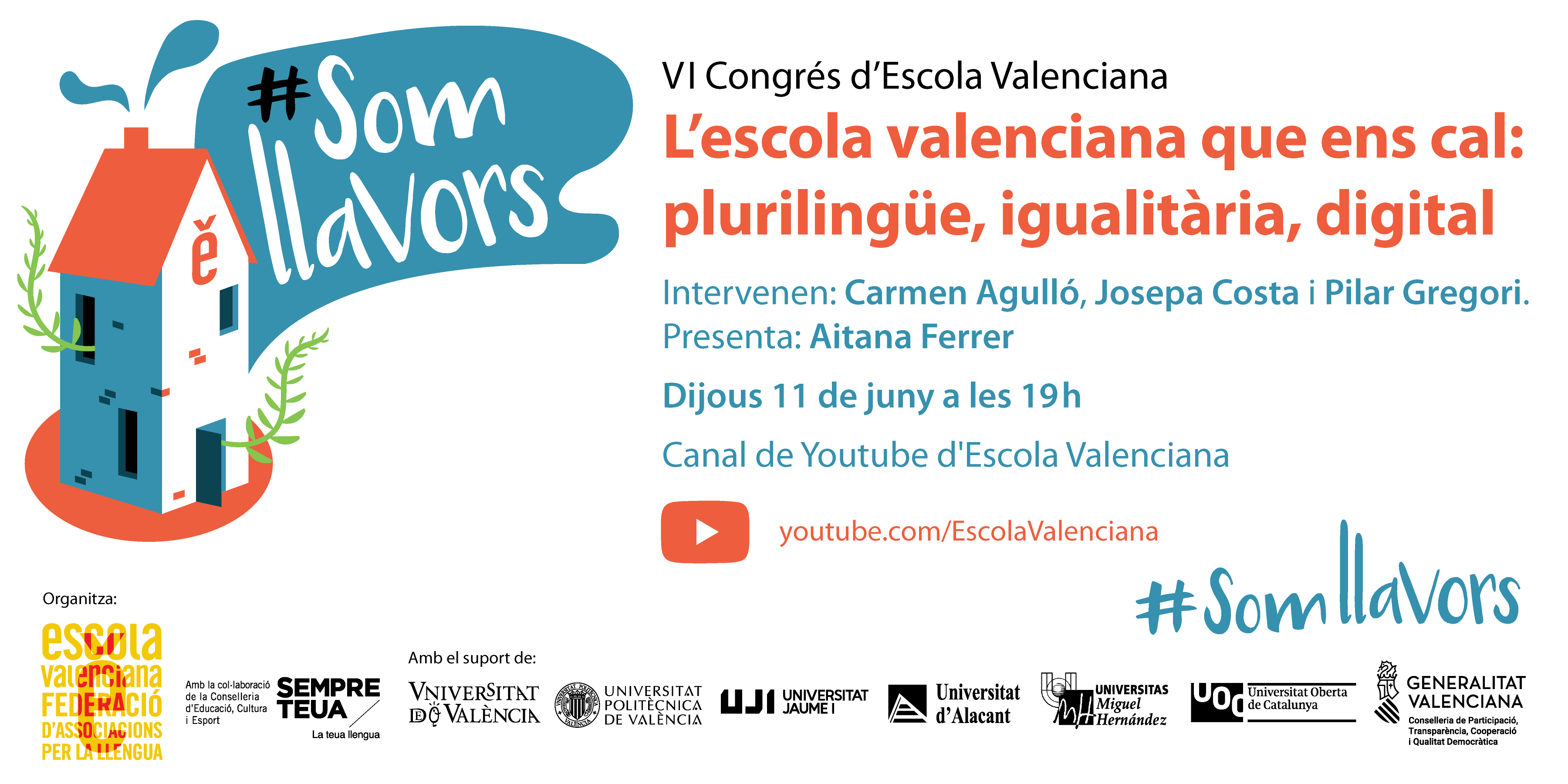Escola Valenciana presenta el seu VI Congrés #SomLlavors al voltant de la Coeducació, la Diversitat i Plurilingüisme i la Transformació Digital