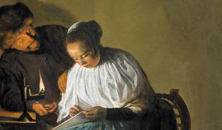 Judith Leyster 'La proposició' (detall), 1631