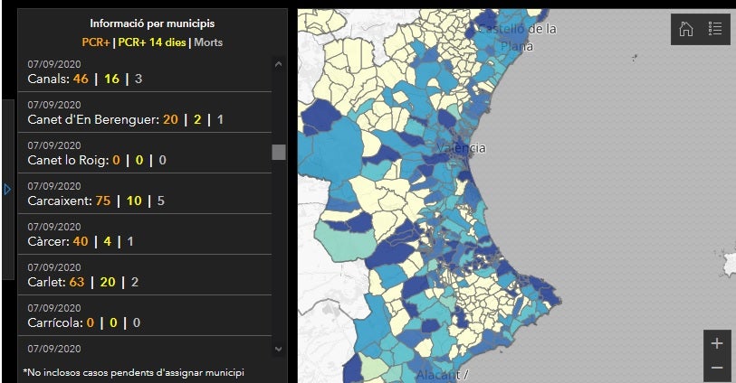Consulta les dades actualitzades de la Covid-19 per municipis