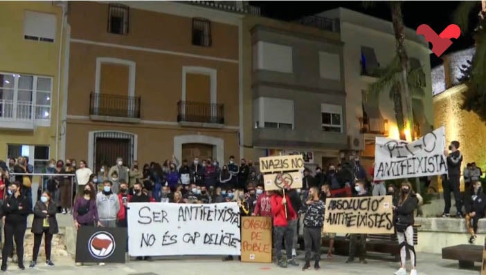 Concentració antifeixista a Pego