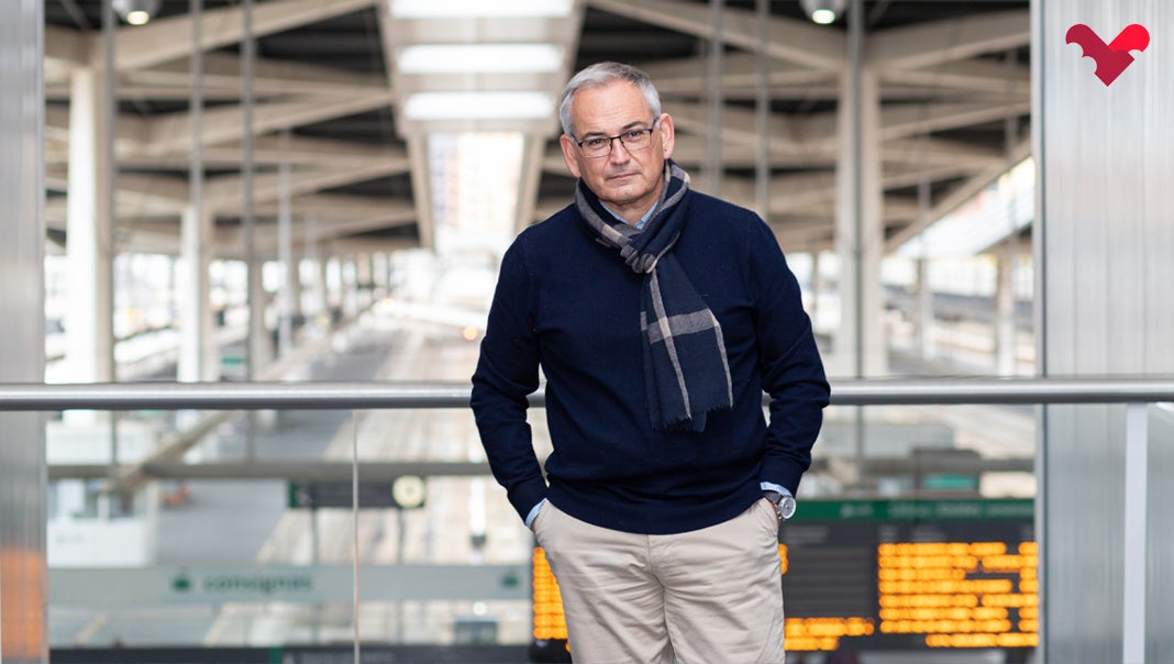 Josep Vicent Boira a l'estació de trens Joaquín Sorolla