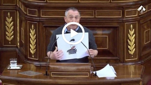 Joan Baldoví durant la seua intervenció al Congrés espanyol