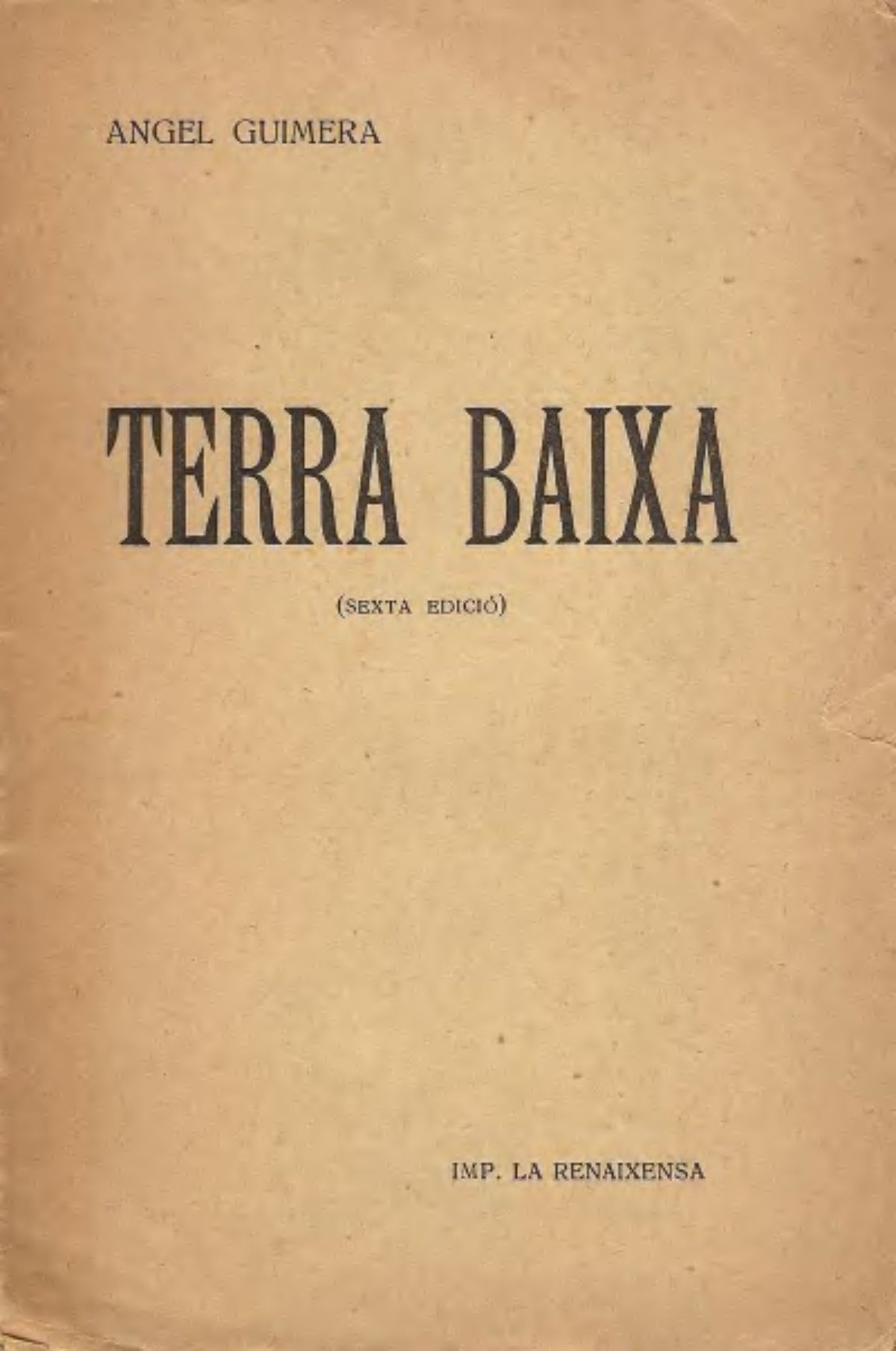 Coberta d'una edició de «Terra baixa», d'Àngel Guimerà, del 1897