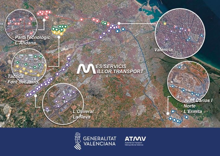 L'ús diari de les línies llançadora als polígons industrials de València augmenta un 34% en el segon mes de funcionament