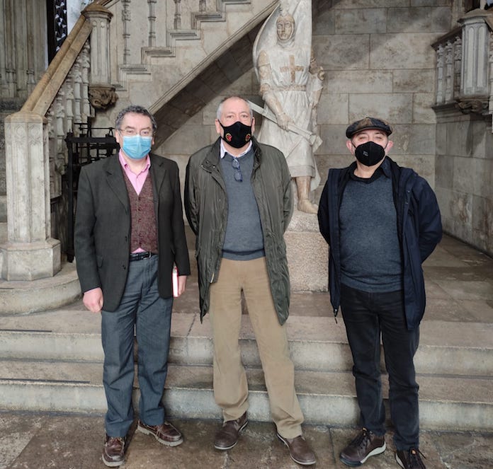 Manel Carceller, Toni Infante i Manel Rodríguez-Castelló al palau de la Generalitat