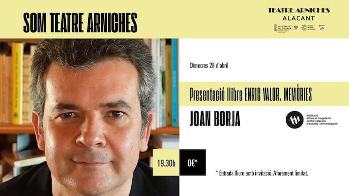 Joan Borja presenta  a Alacant «Enric Valor, memòries», Premi València d'Assaig