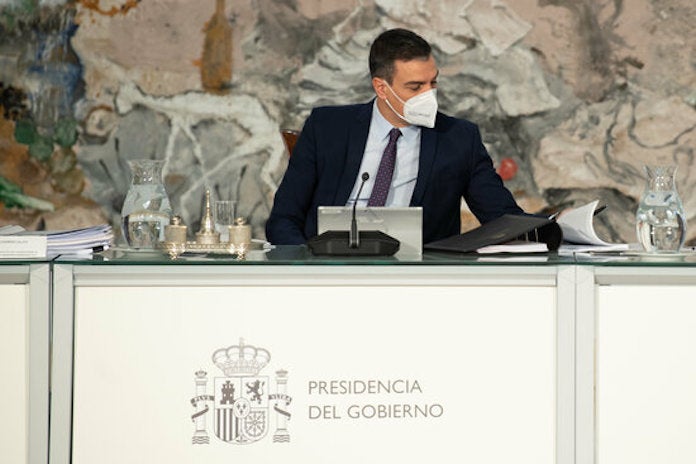 El president del govern espanyol, Pedro Sánchez, en la reunió del Consell de Ministres  |  Borja Puig de la Bellacasa | ACN