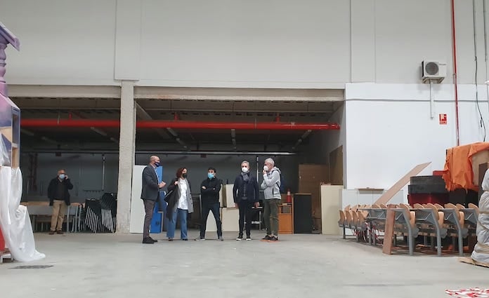 El conseller de Cultura, Vicent Marzà; Rosa María Castells, directora del MACA, i José Luis Pérez Pont, director del CMCV