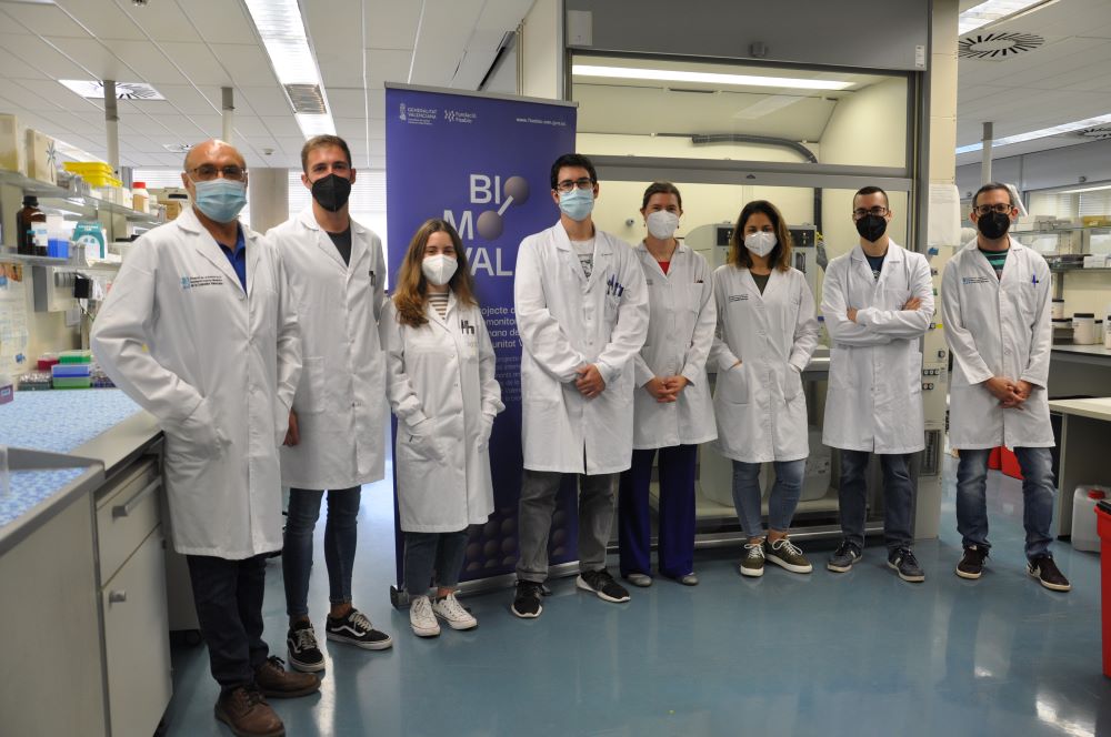 Equip d'investigadors/es de Biomoval, d'esquerra a dreta: Vicent Yusà, Iñaki Lacomba, Inés Fernández, Pablo Dualde, Clara Coscollà, Sandra Fernández, Pablo Miralles i Antonio López.