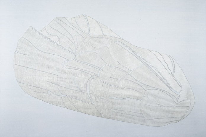 Enric Banyuls, «Pa de fil», 1998.  Fil blanc sobre tela. 114 × 146 cm  | Consorci de Museus