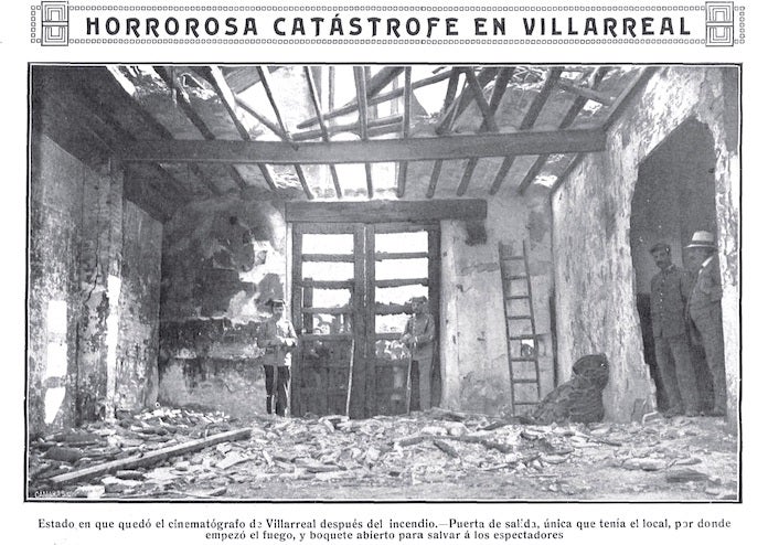 Tal dia com hui del 1912 es va incendiar el cinema La luz de Vila-real, un sinistre en què van morir 69 persones  