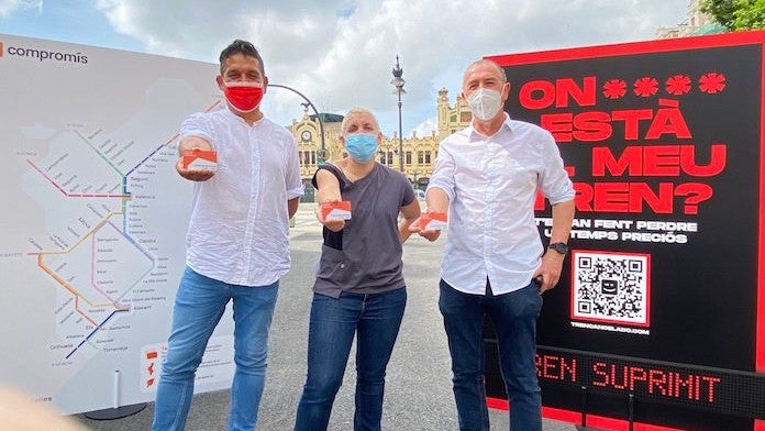 Carles Mulet, Papi Robles i Joan Baldoví a l'Estació del Nord de València