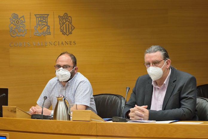 El portaveu de Construir la Sostenibilitat, Tomàs Ferrandis, i el diputat de Compromís, Juan Ponce