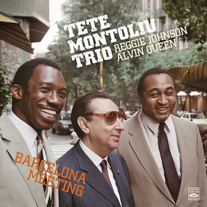 Portada de l'àlbum «Barcelona Meeting», de Tete Montoliu Trio, amb Reggie Johnson i Alvin Queen