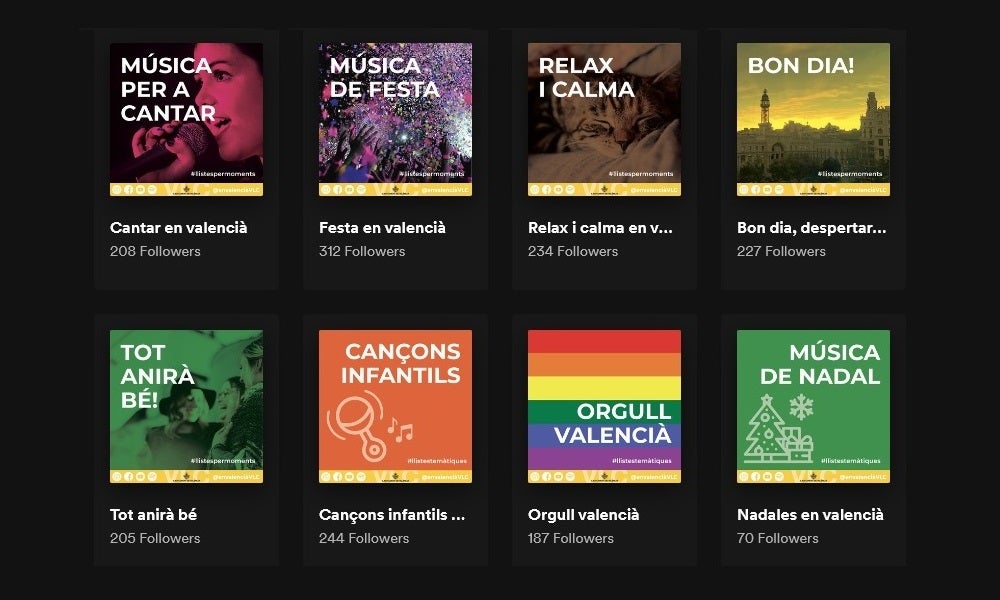Les llistes de música en valencià elaborades per l'Ajuntament de València acumulen milers de seguidors
