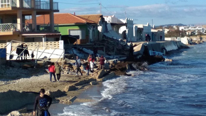 La platja de les Deveses de Dénia (la Marina Alta) després del pas del temporal Glòria el gener del 2020 |NLV Arxiu