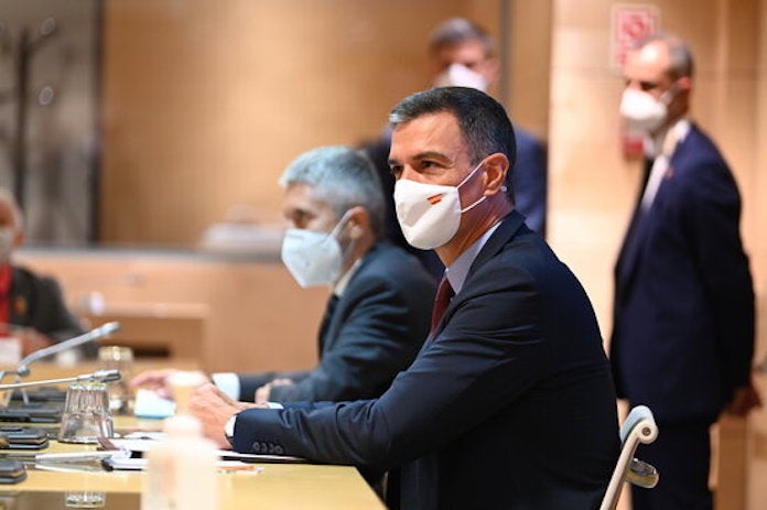 El president del govern espanyol, Pedro Sánchez, i el ministre de l'Interior, Fernando Grande-Marlaska