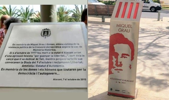 L'Ajuntament d'Alacant amaga la motivació feixista de l'assassinat de Miquel Grau