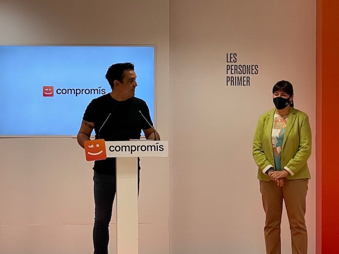 La diputada de Compromís a les Corts, Belén Bachero, i el senador Carles Mulet