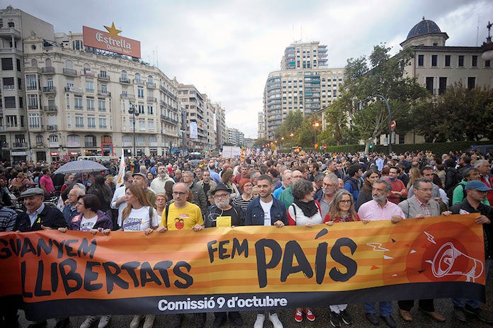 La Comissió 9 d'Octubre encapçala la tradicional manifestació nacionalista el 2018 | Daniel García-Sala