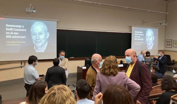 Homenatge a Emili Casanova a la l'aula Joan Maragall de la UB | Josep Messeguer-Carbó