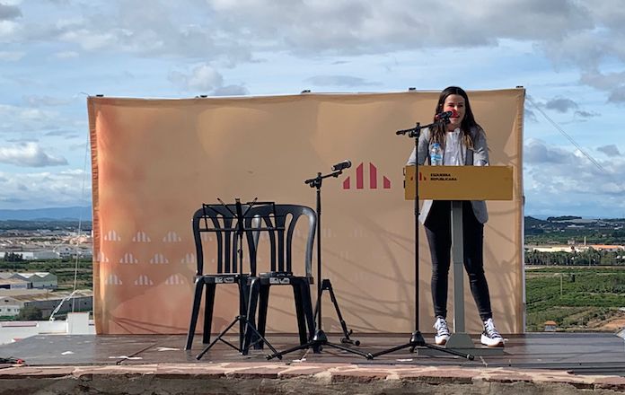 La secretària general d’ERPV, Maria Pérez, a l'Aplec del Puig