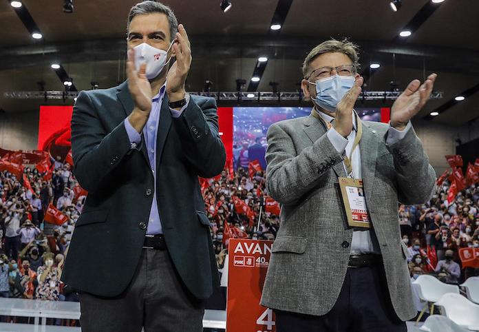 El president del govern espanyol i secretari general del PSOE, Pedro Sánchez, i el president de la Generalitat i del Congrés del PSOE, Ximo Puig | Rober Solsona | EP