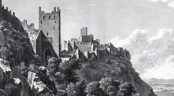 Alexandre de Laborde, «Vista del castell de Xàtiva» (detall), 1812