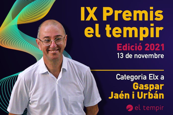 Gaspar Jaén i Urban, guardonat amb el IX Premi El Tempir en la categoria d’Elx