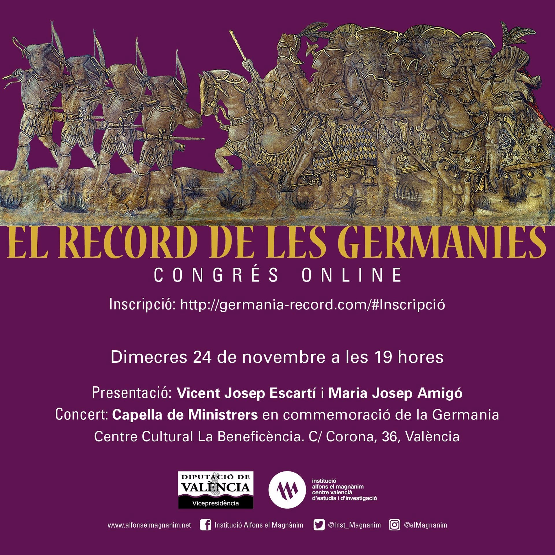 El Magnànim dedica un congrés i un concert a la memòria de les Germanies 500 anys després