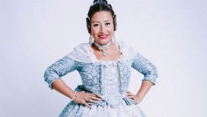 La candidata a fallera major de València de la comissió Portal de Valldigna-Salines, Mayu Ruiz Bustamente | JCF