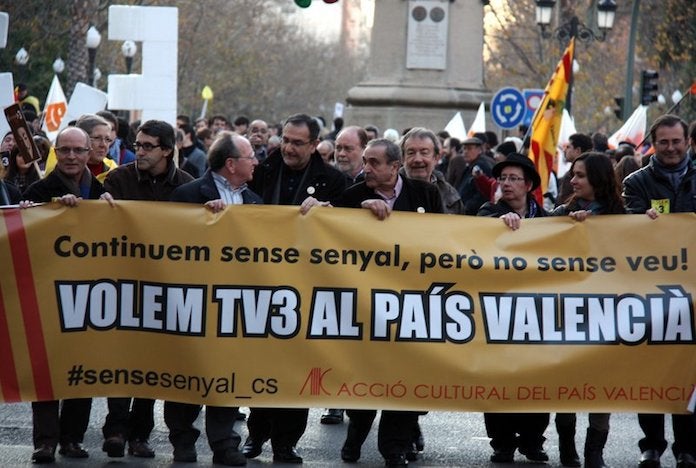 Manifestació a Castelló de la Plana a favor de TV3 al País Valencià | ACN