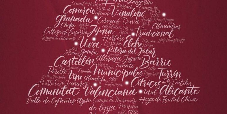 La Generalitat promociona productes valencians de Nadal amb un cartell ple de topònims en castellà