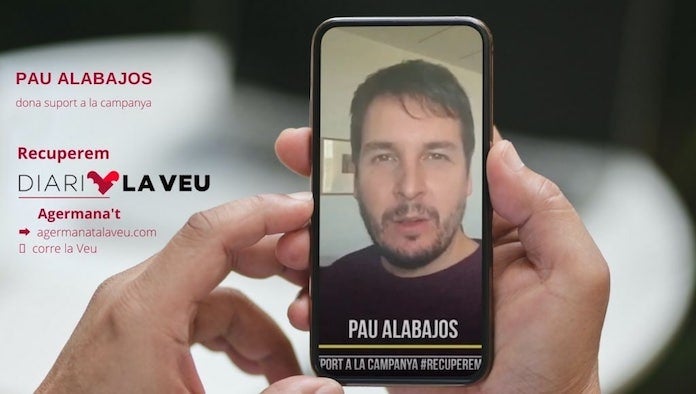 NLV agraeix el suport de Pau Alabajos a la campanya #RecuperemDiariLaVeu