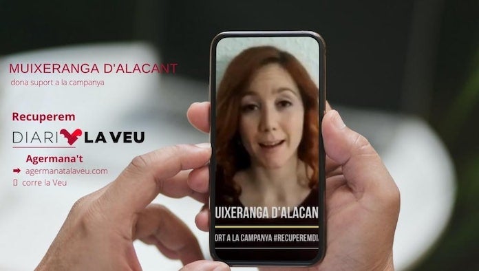 NLV agraeix el suport de la Muixeranga d'Alacant a la campanya #RecuperemDiariLaVeu