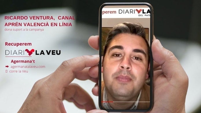 NLV agraeix el suport de Ricardo Ventura, del canal Aprén valencià el línia, a la campanya #RecuperemDiariLaVeu