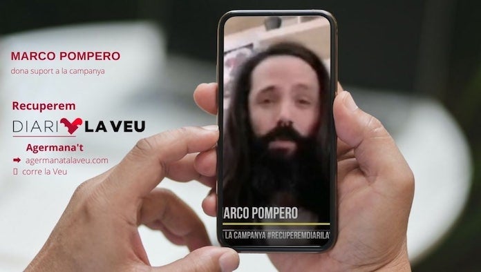 NLV agraeix el suport de Marco Pompero a la campanya #RecuperemDiariLaVeu