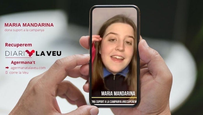 NLV agraeix el suport de Maria Mandarina a la campanya #RecuperemDiariLaVeu