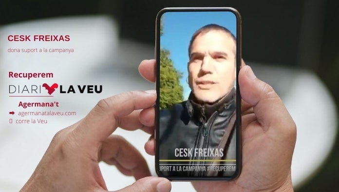 NLV agraeix el suport de Cesk Freixas a la campanya #RecuperemDiariLaVeu