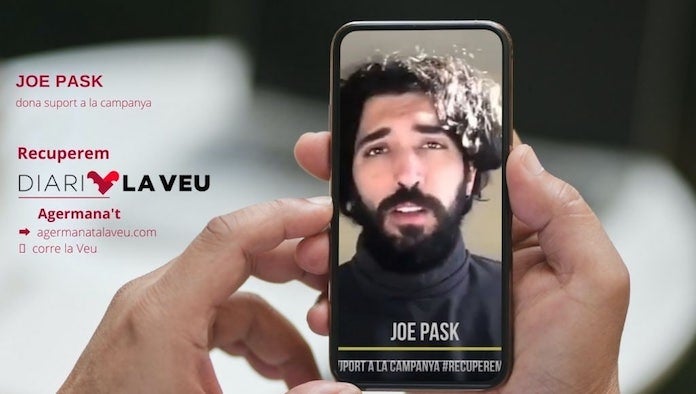 NLV agraeix el suport de Joe Pask a la campanya #RecuperemDiariLaVeu