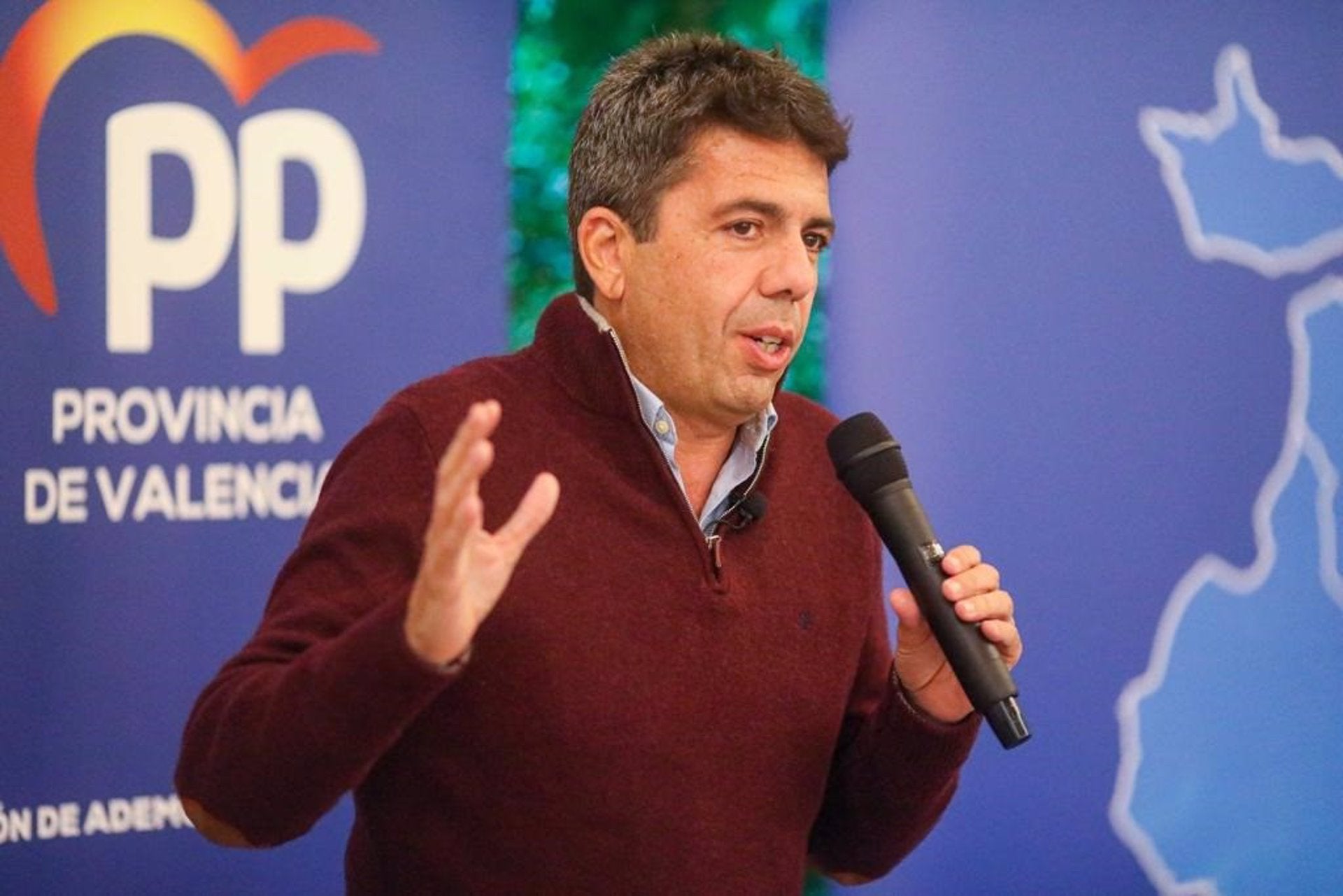 El president de la Diputació d'Alacant i líder del PP valencià, Carlos Mazón