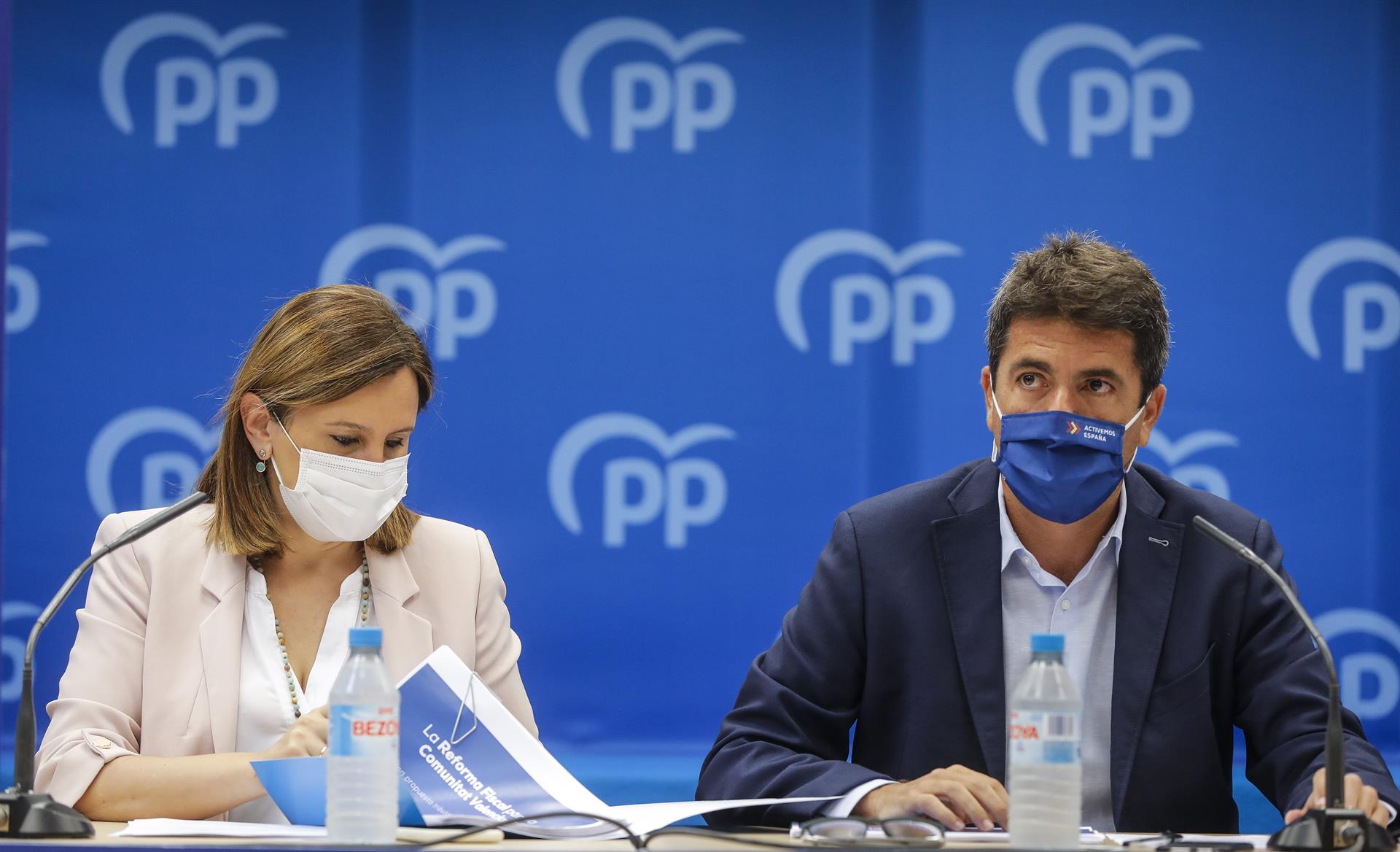 Els dirigents del PP valencià, María José Catalá i Carlos Mazón