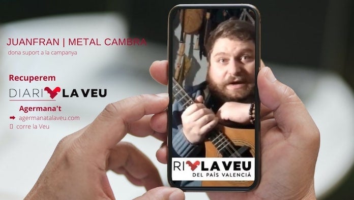 NLV agraeix el suport de Juanfran, de Metal Cambra, a la campanya #RecuperemDiariLaVeu