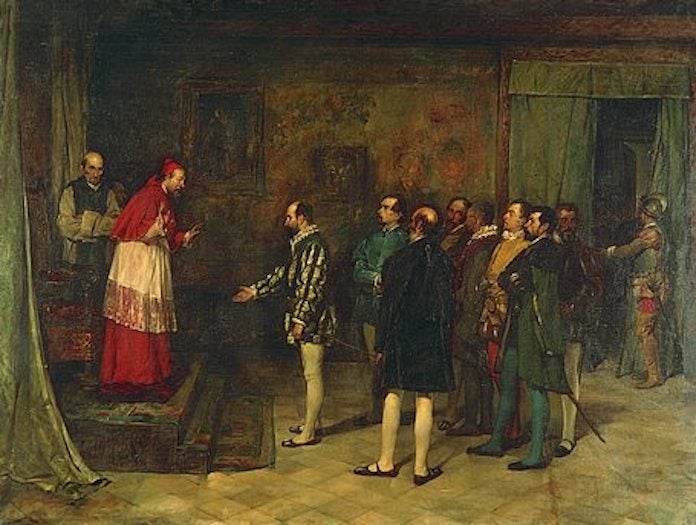 Josep Benlliure i Gil, «Els agermanats rebuts pel cardenal Adrià d’Utrecht» (1872)