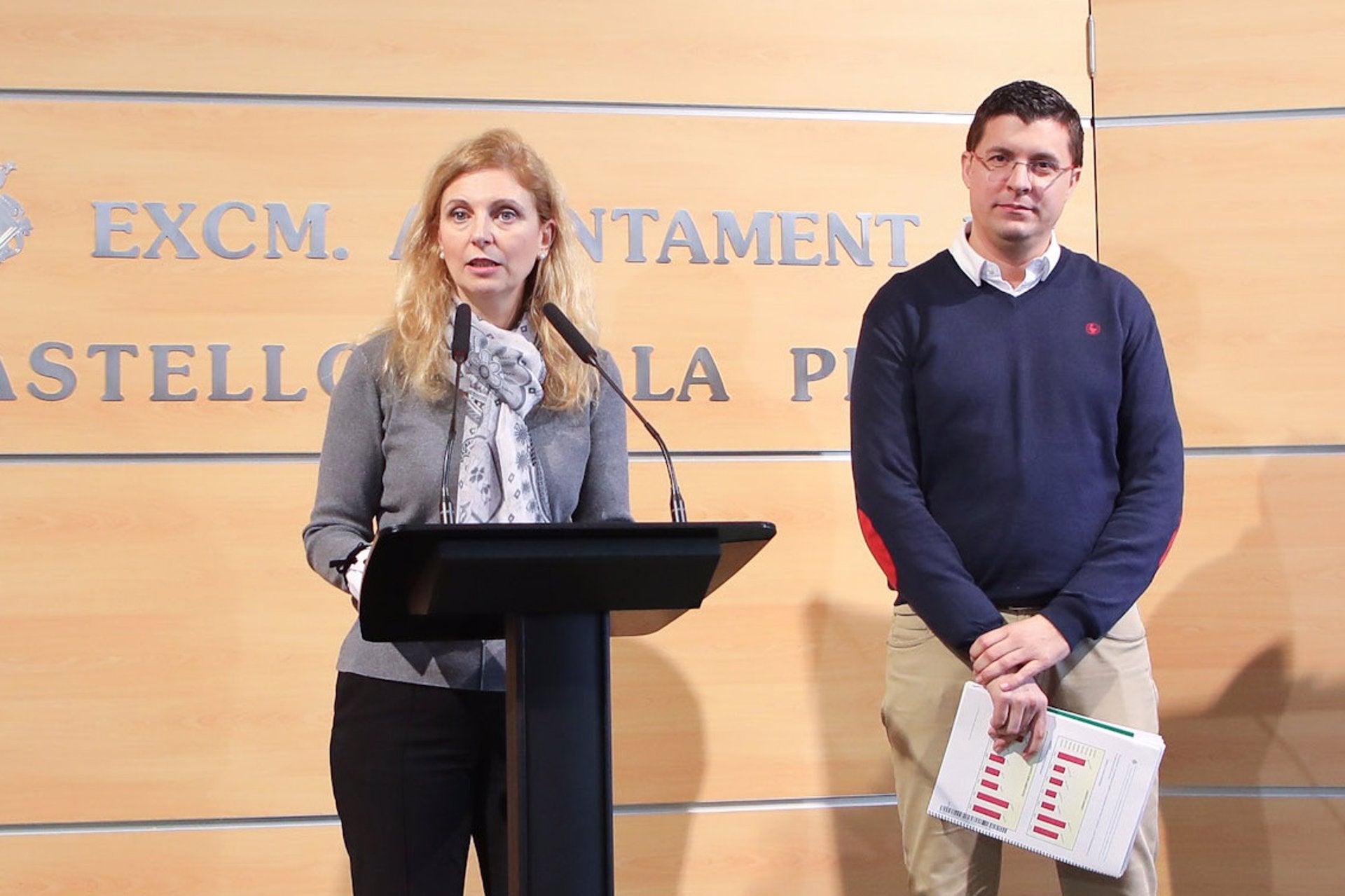 David Donate al costat de l'alcaldessa de Castelló de la Plana, Amparo Marco