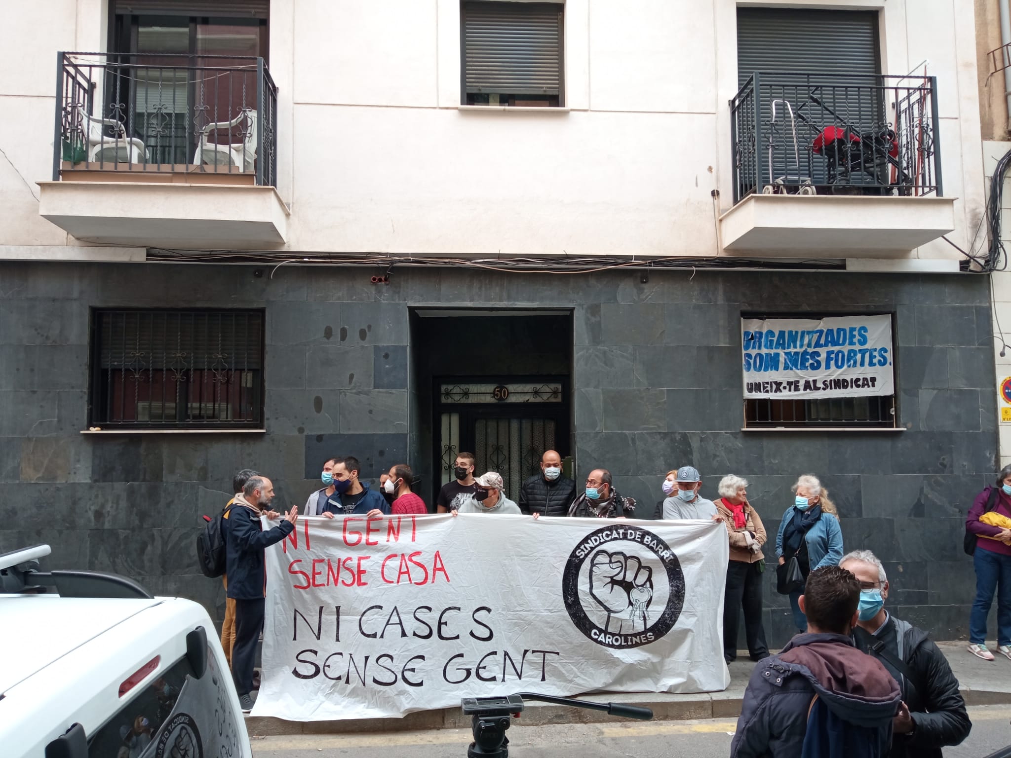 Activistes protesten contra l'intent de desnonament