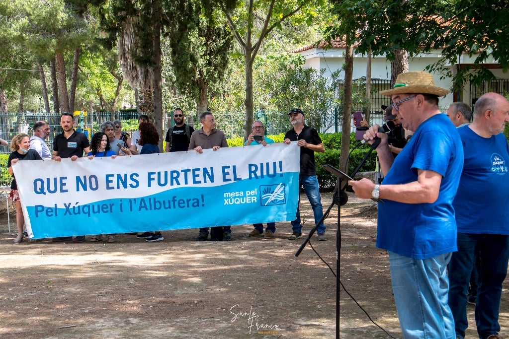 Manifestació a Antella contra la venda d'aigua del Xúquer a Almeria