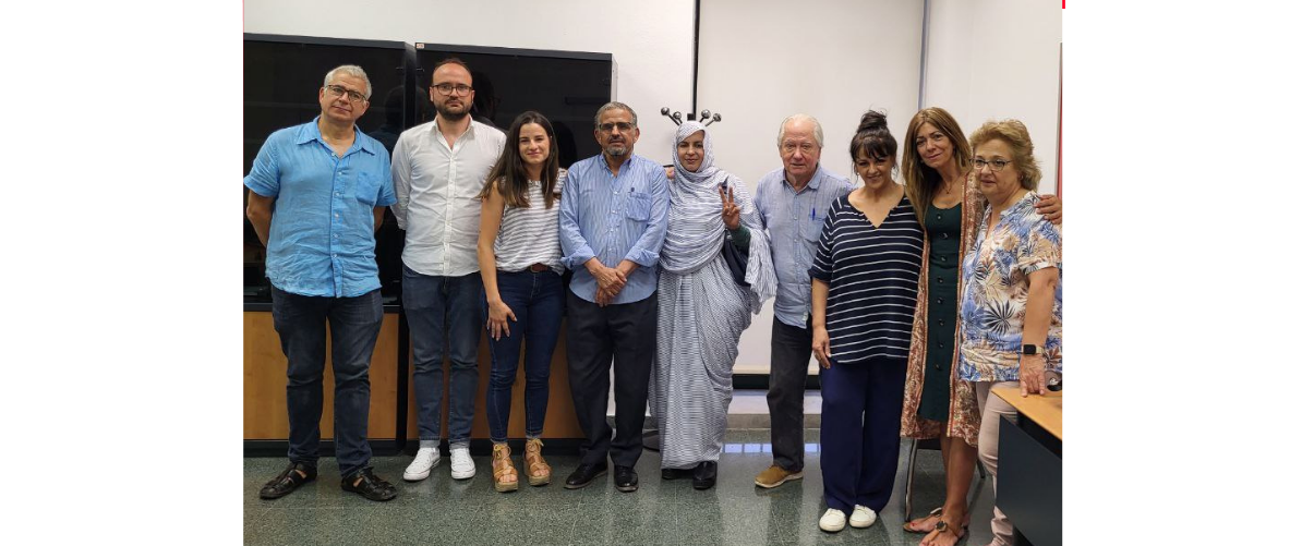 La direcció d’Esquerra Republicana del País Valencià amb Sultana Khaya i el delegat del Front Polisario a Alacant, Lehbib Ali Salem